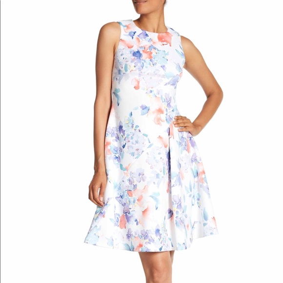 calvin klein scuba fit and flare dress